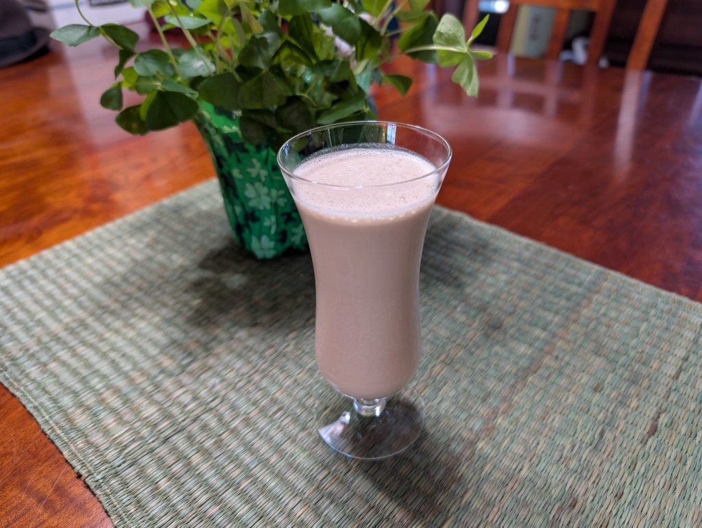 Irish cream with a pot of shamrocks because...Ireland?