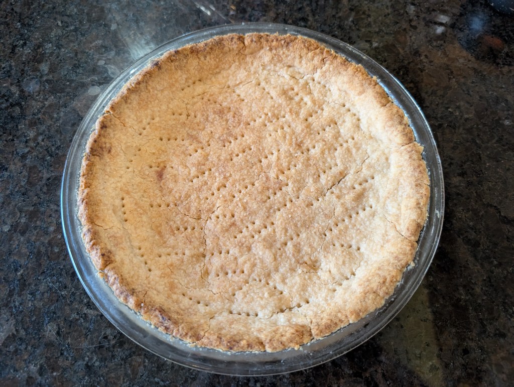 no-roll pie crust after baking