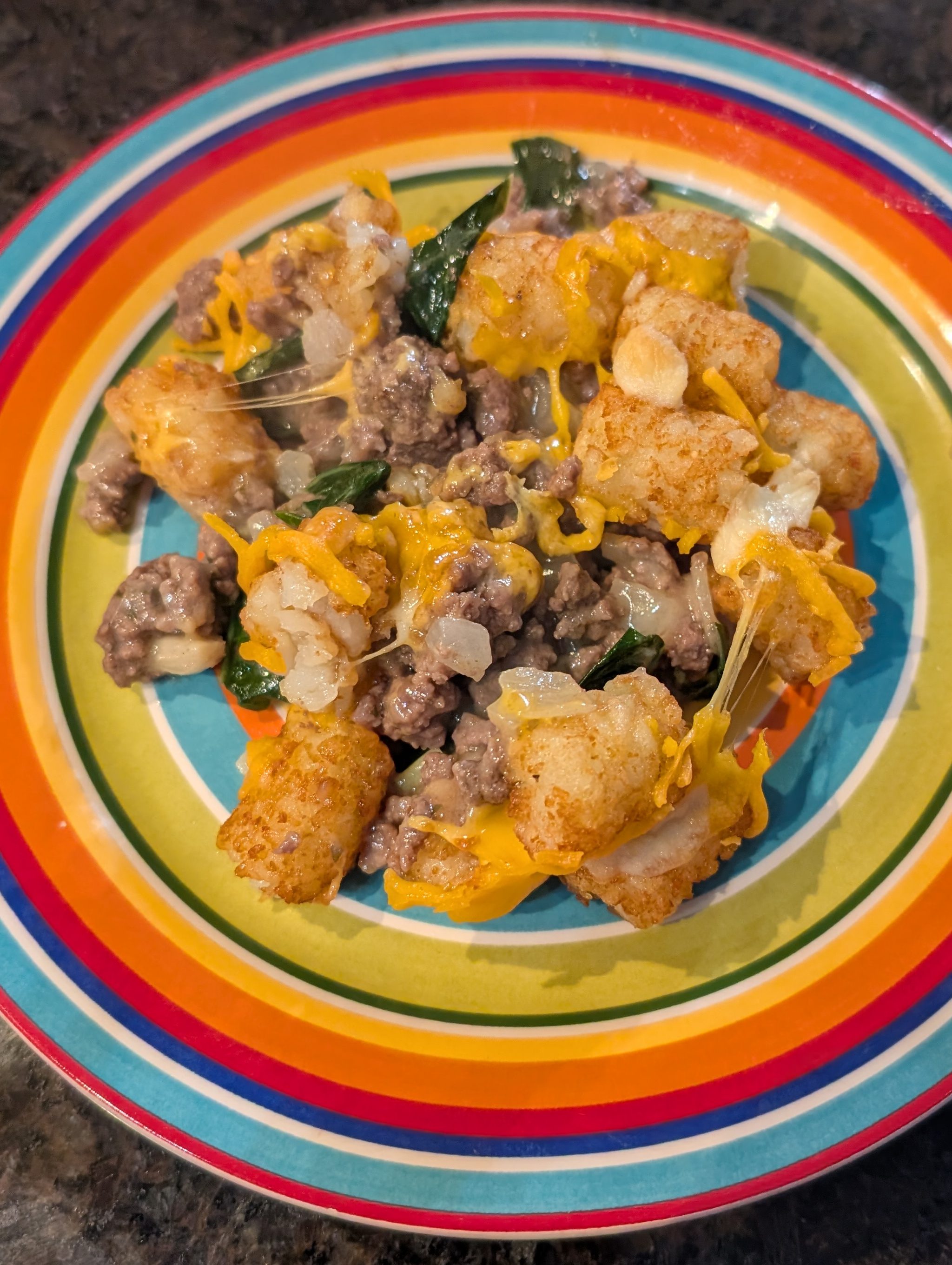 tater tot casserole served on a plate