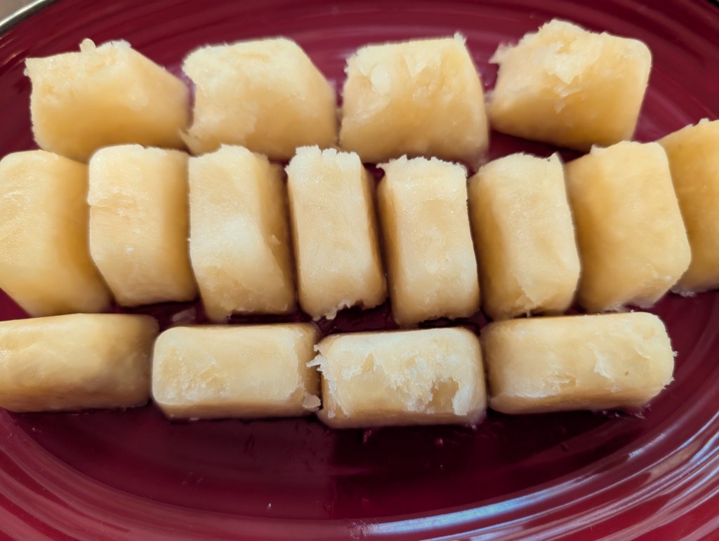 Fruit Ice out of an ice cube tray and arranged on a platter
