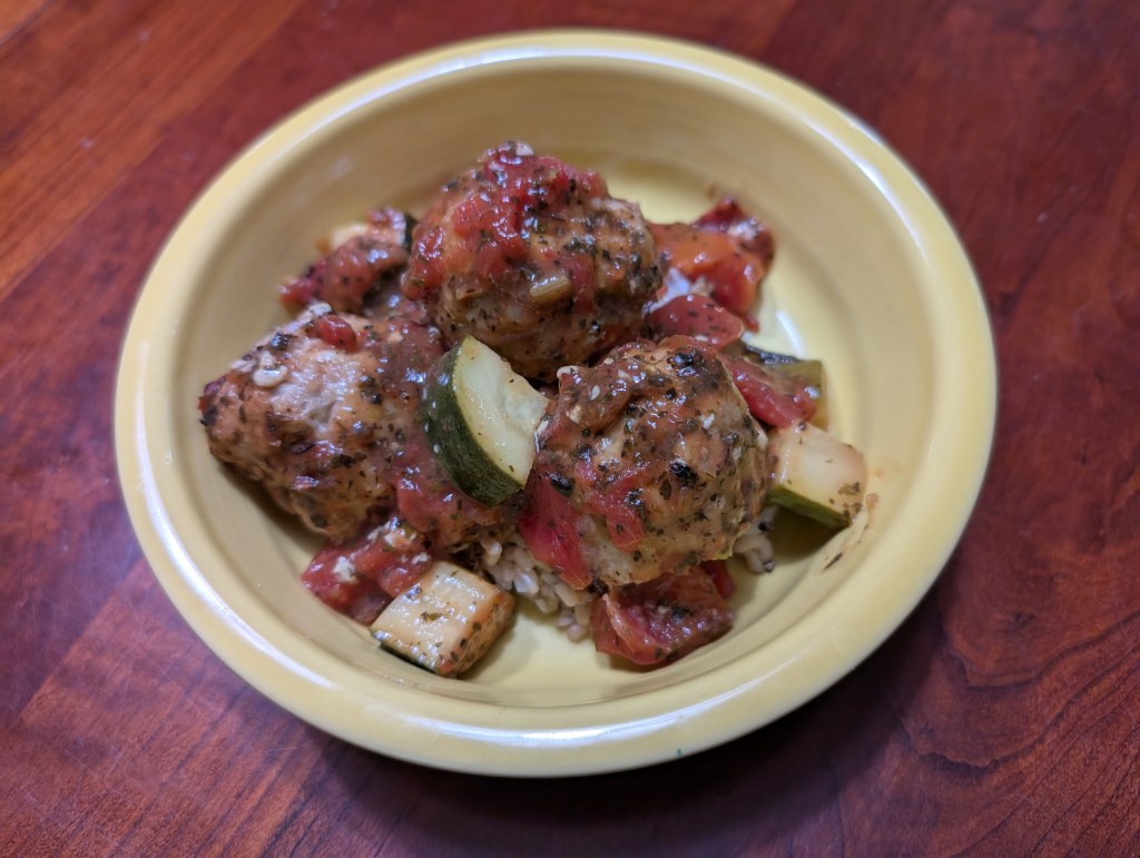 Meatballs Espanol served over rice