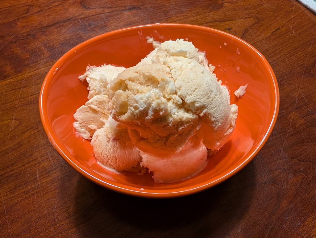 frozen fruity dessert made with fresh plums