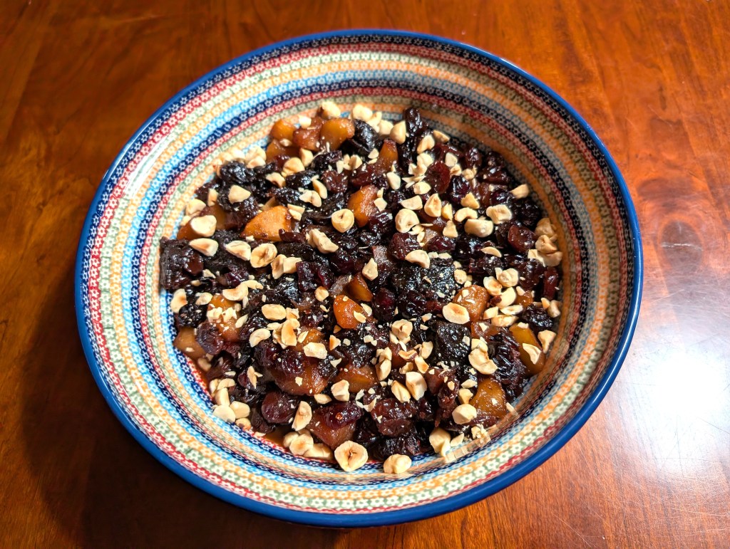 Fruit compote in a serving bowl