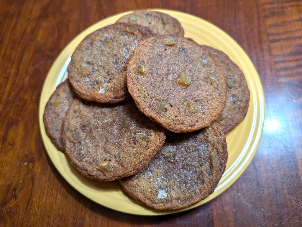A plate of ginger cookies