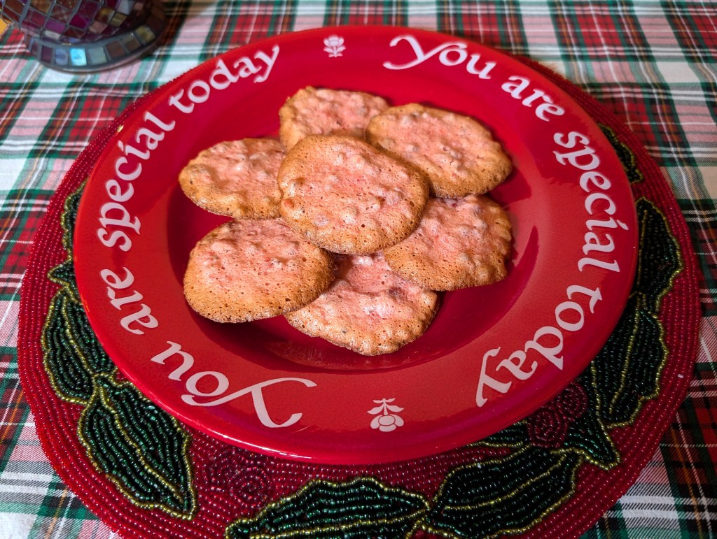 Christmas Cherry Cookies on a holiday plate
