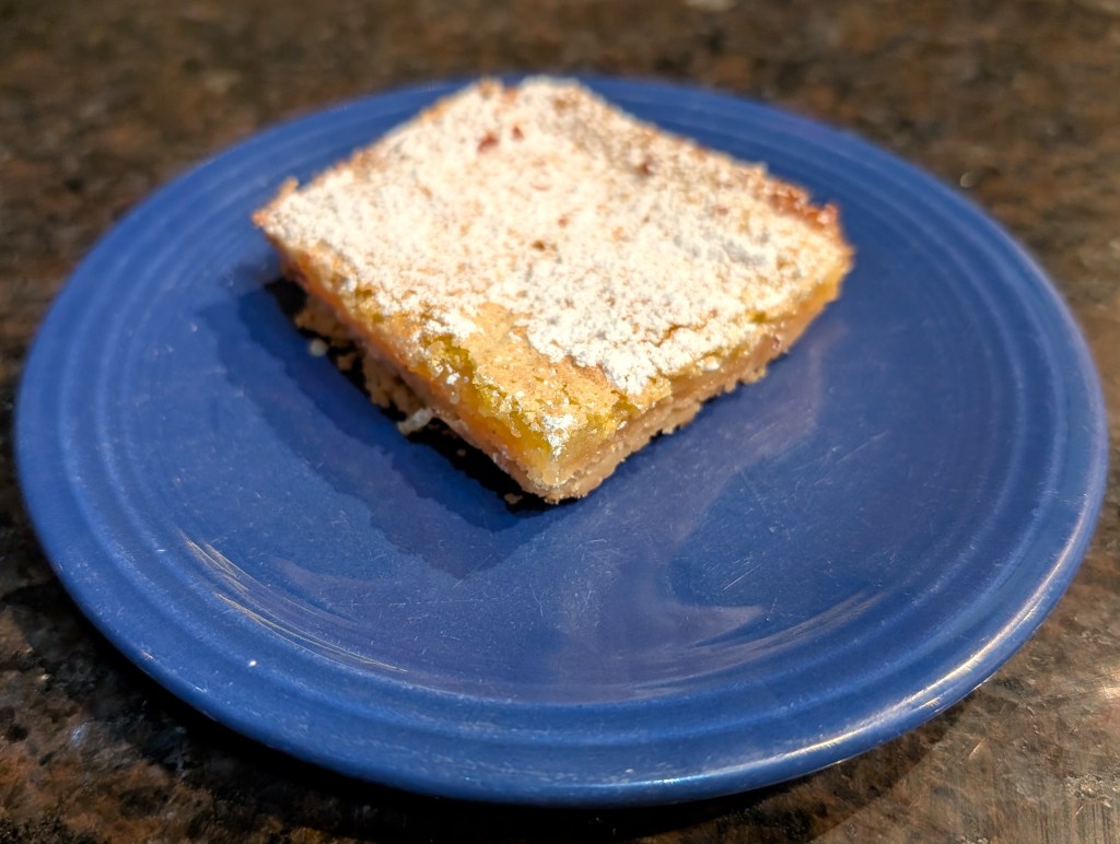 lemon bar on a small plate